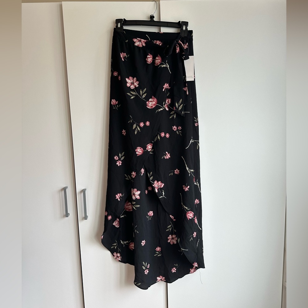 Floral Wrap Maxi Skirt